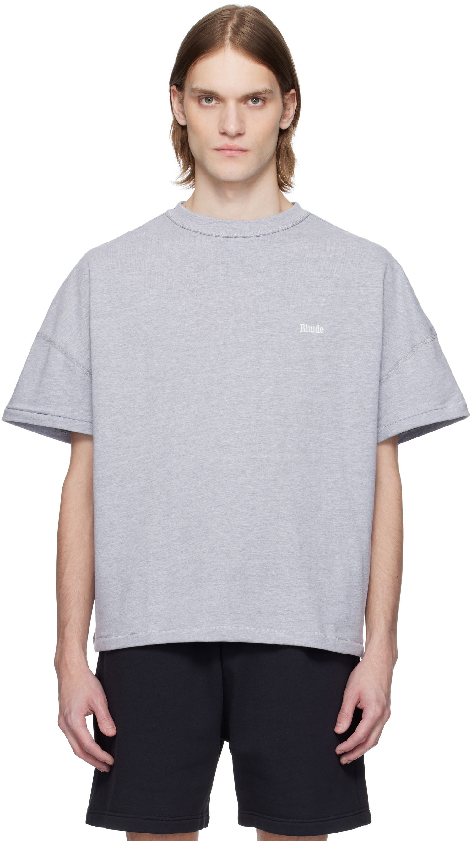 Tričko Rhude Rhude Classique Reverse T-Shirt Šedá | RHSS25TT02228, 0