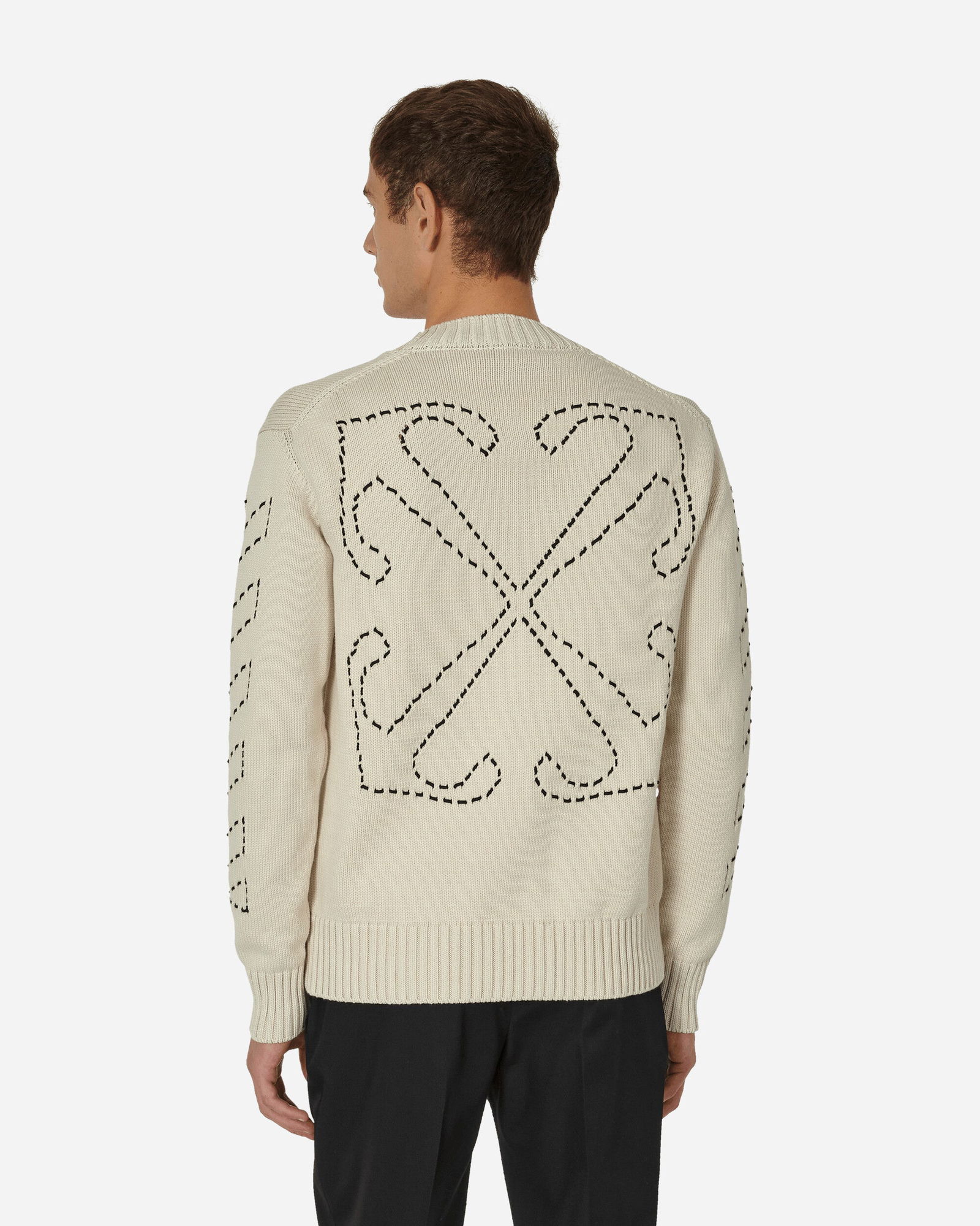 Stitch Arrows Diags Knit Sweater Beige