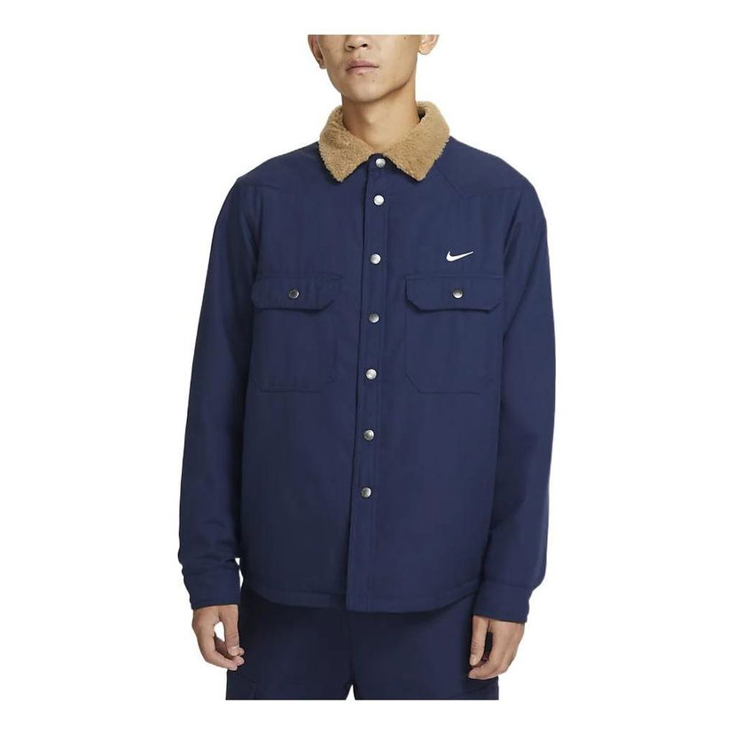 Bunda Nike SB SB Padded Flannel Jacket Modrá | DQ6329-410