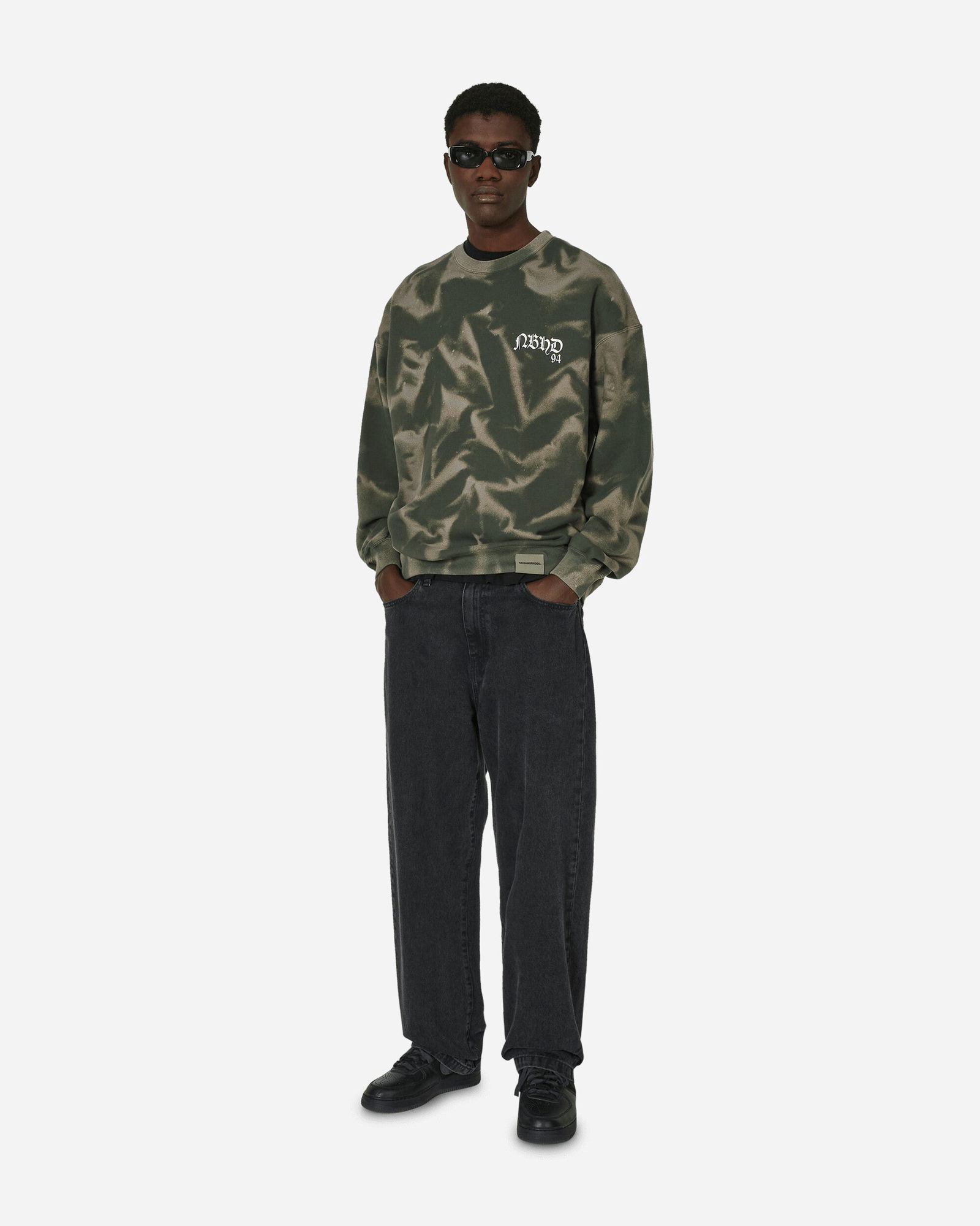 Tie-Dye Crewneck Sweatshirt Olive Drab