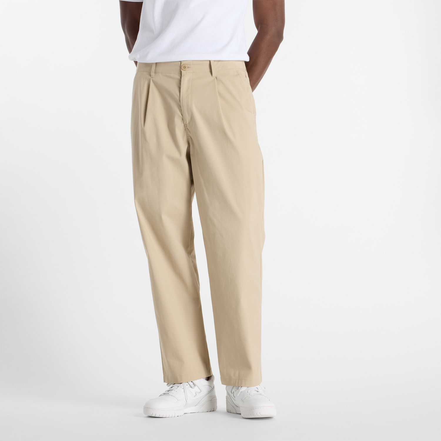 Nohavice New Balance New Balance MP51563SOT Pleated Trousers Béžová | NBMP51563SOT, 0