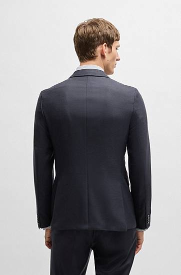 Bunda BOSS Slim-Fit Double-Breasted Stretch Jacket Navy | 50535020, 1