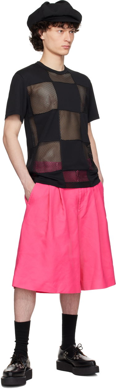 Tričko Comme des Garçons Homme Plus Piqué & Mesh Panel T-Shirt Čierna | PO-T006-051, 3