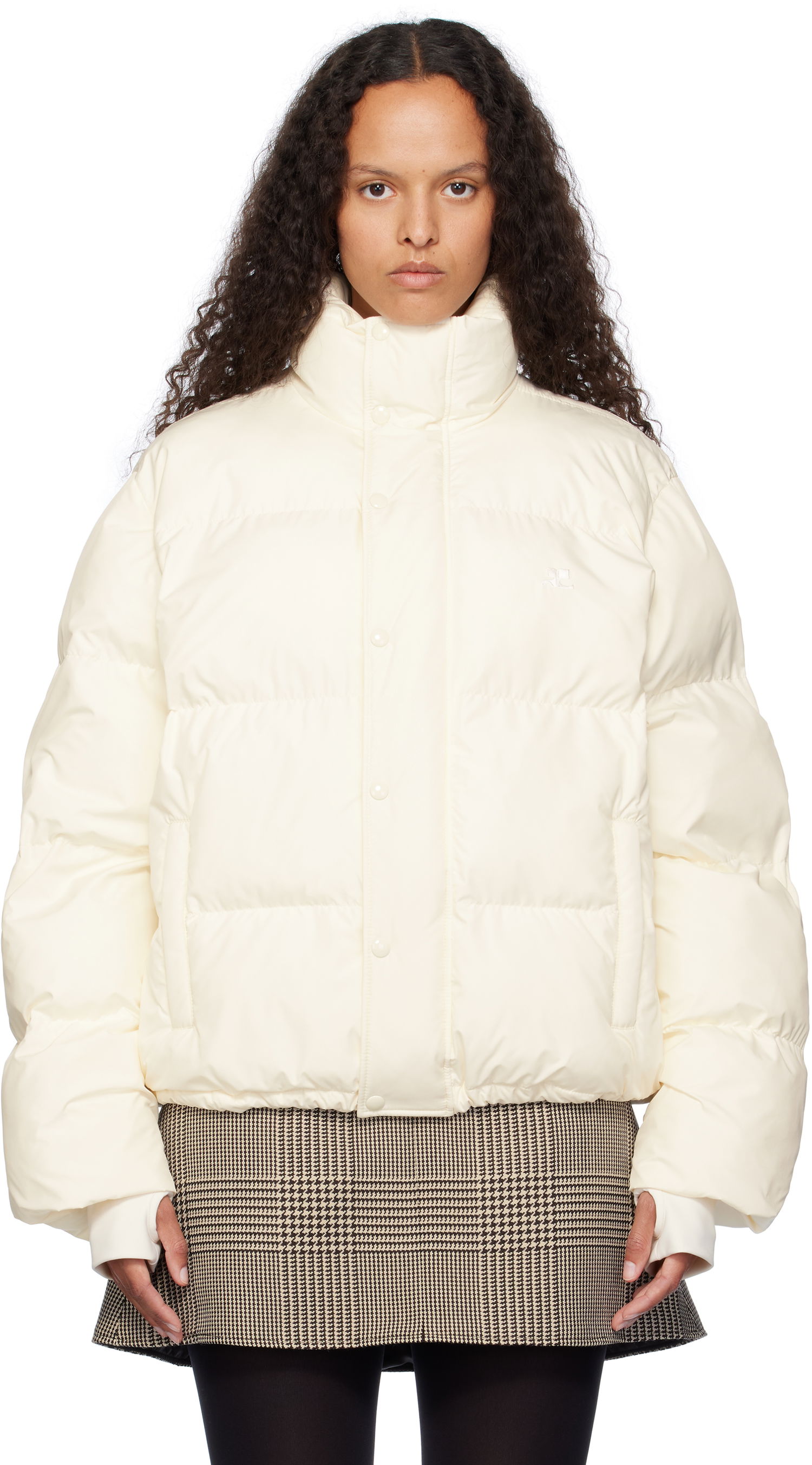 Prešívaná bunda Courrèges Courrèges Insulated Puffer Jacket Biela | 323CMA105PL0112, 0