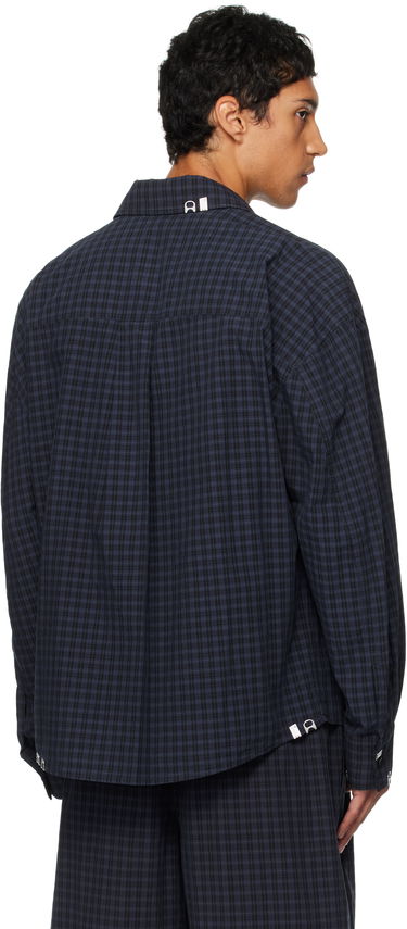 Košeľa Alexander Wang Alexander Wang Boxy Check Shirt Navy | 6WC3251093, 2