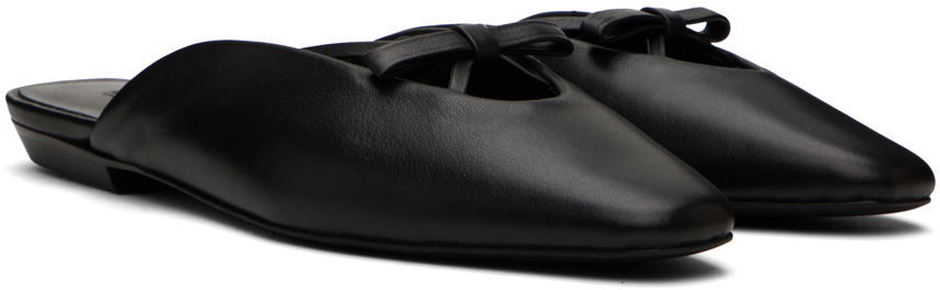 Leather Mules with Bow Detail