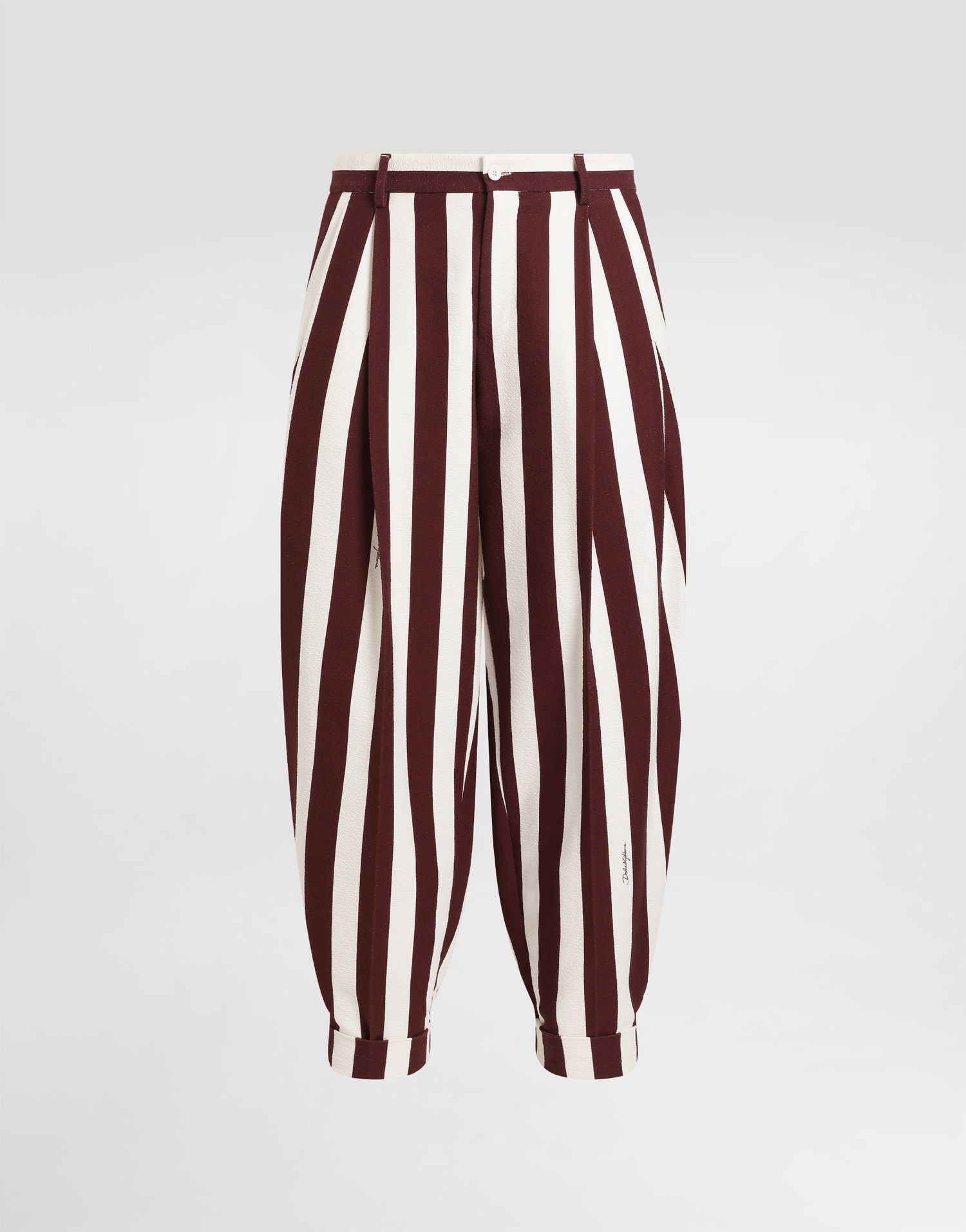 Nohavice Dolce & Gabbana Dolce & Gabbana Striped Cotton Jacquard Cropped Pants Rôznofarebný | GP10DTFS6OHHA9WR, 0
