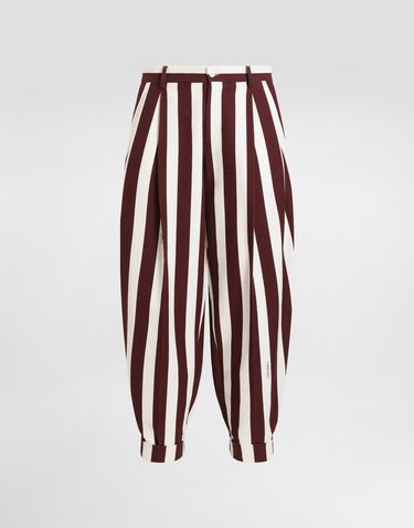 Nohavice Dolce & Gabbana Dolce & Gabbana Striped Cotton Jacquard Cropped Pants Rôznofarebný | GP10DTFS6OHHA9WR, 0