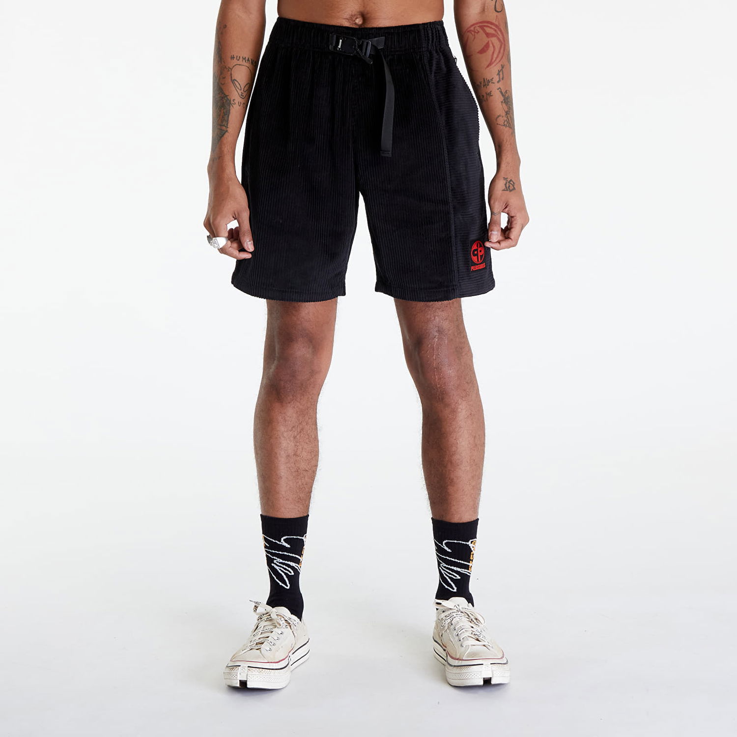 Šortky Pleasures Flip Corduroy Shorts Čierna | P24SP020 BLACK, 0