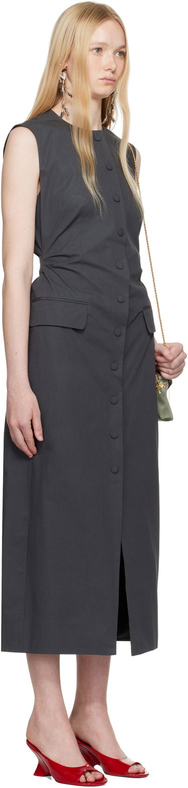 Šaty Dries Van Noten Dries Van Noten Tailored Midi Dress Šedá | 251-011021-1449, 1