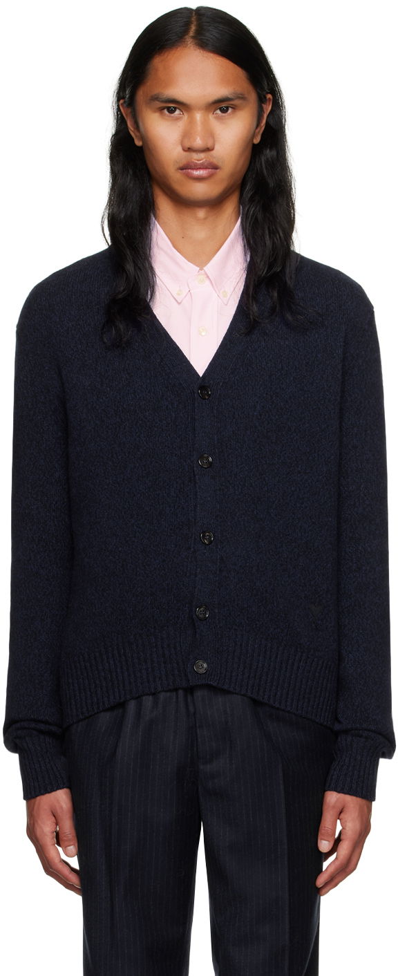 Sveter AMI Cardigan Navy | HKC127.005, 0
