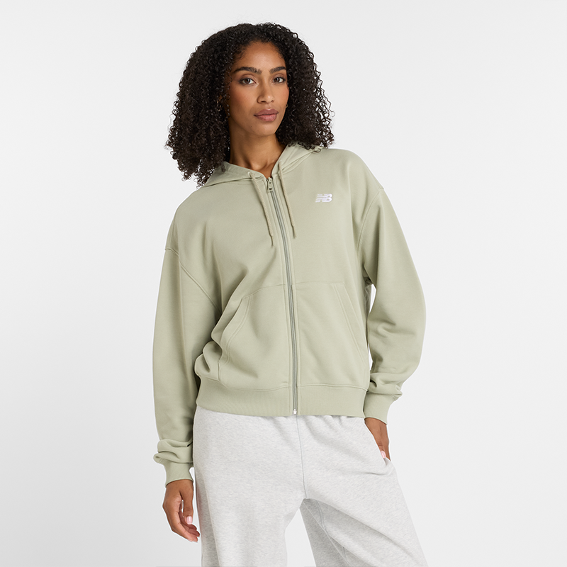 Mikina New Balance Women's Hoodie Full Zip Zelené | NBWJ41501OVN, 0