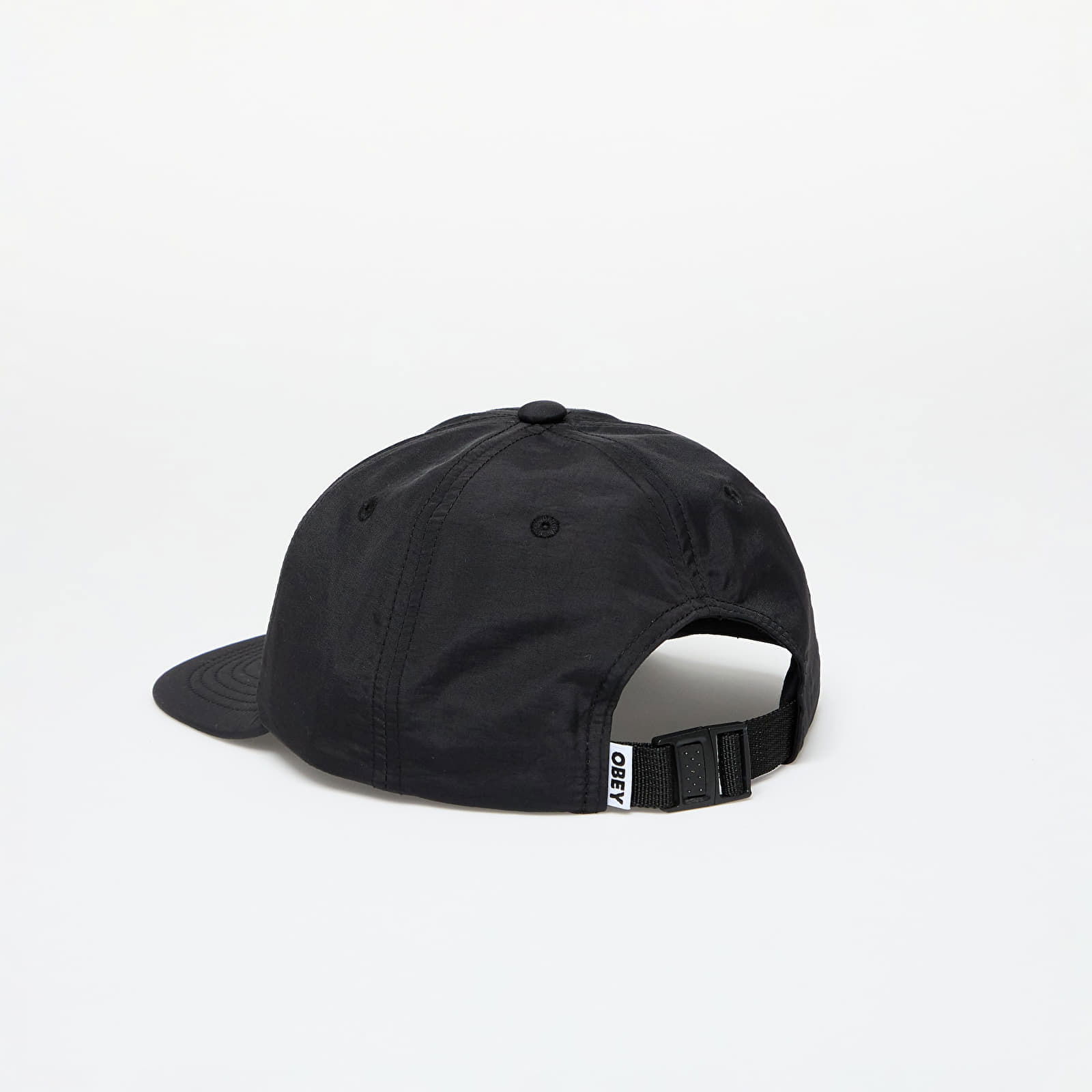 Lowercase Nylon 6 Panel Strapback Black Universal