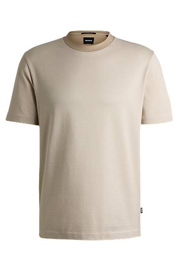 Tričko BOSS Mercerized Cotton T-Shirt with Micro Pattern Béžová | 50534030, 0