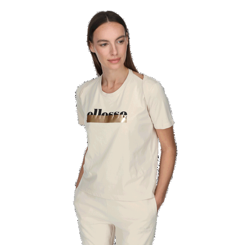 Tričko Ellesse Short Sleeve T-Shirt with Metallic Bar Print Béžová | ELA231F806-11