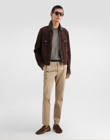 Nohavice Dolce & Gabbana Stretch Cotton Gabardine Trousers Béžová | GP19VTFUFJ9M0263, 1