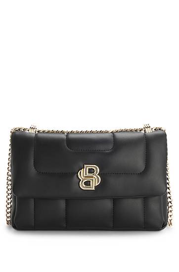 Kabelka BOSS Quilted Shoulder Bag with Monogram Hardware Čierna | 50523348, 0