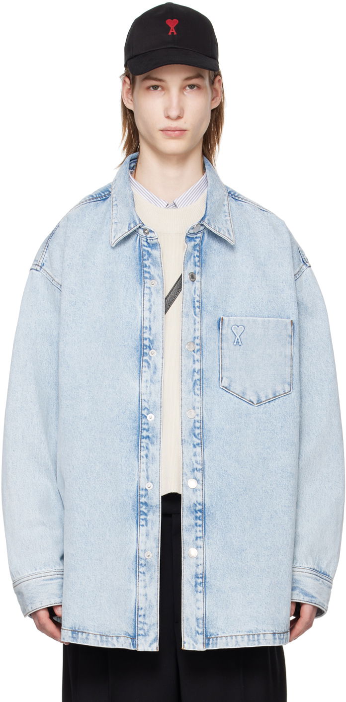 Bunda AMI Paris De Cœur Denim Jacket Modrá | UJK253.DE0027, 0