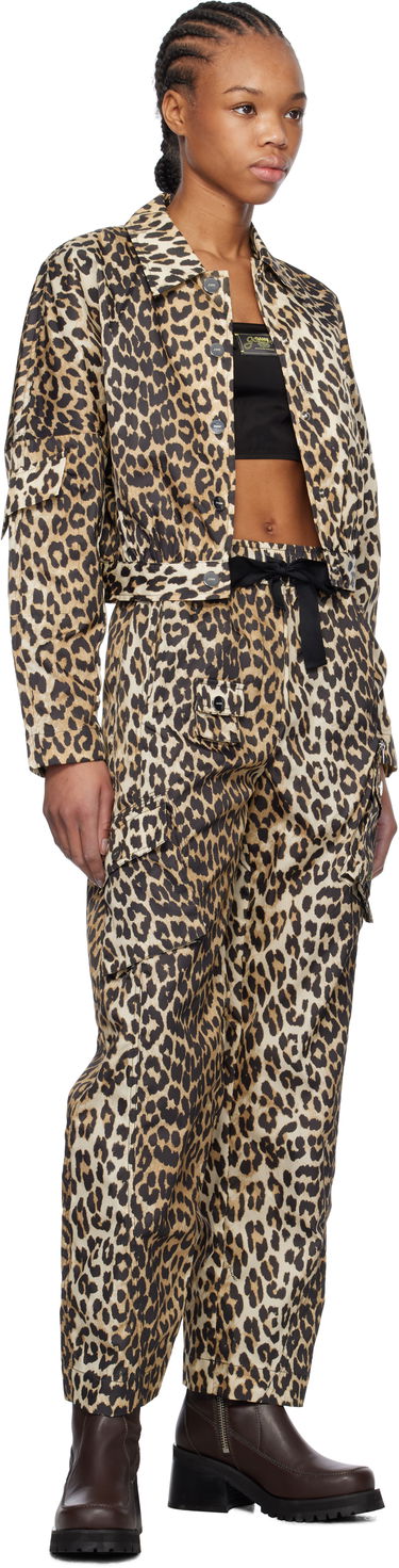 Cargo nohavice GANNI GANNI Duchesse Nylon Cargo Pants Béžová | W0477, 3