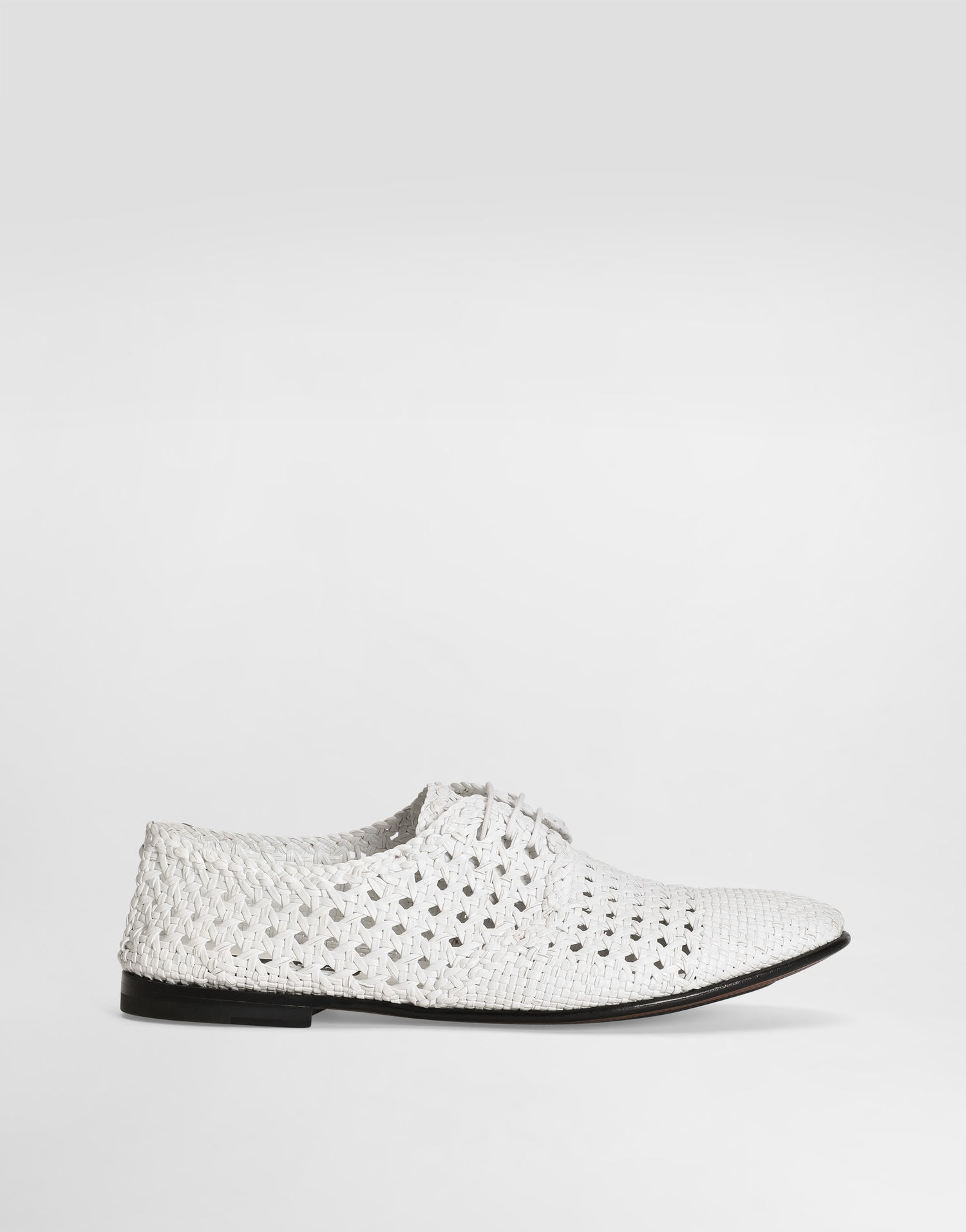 Doplnky Dolce & Gabbana Dolce & Gabbana Woven Leather Derby Shoes Biela | A10872A9M0880002, 0