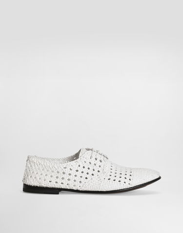 Doplnky Dolce & Gabbana Dolce & Gabbana Woven Leather Derby Shoes Biela | A10872A9M0880002, 0