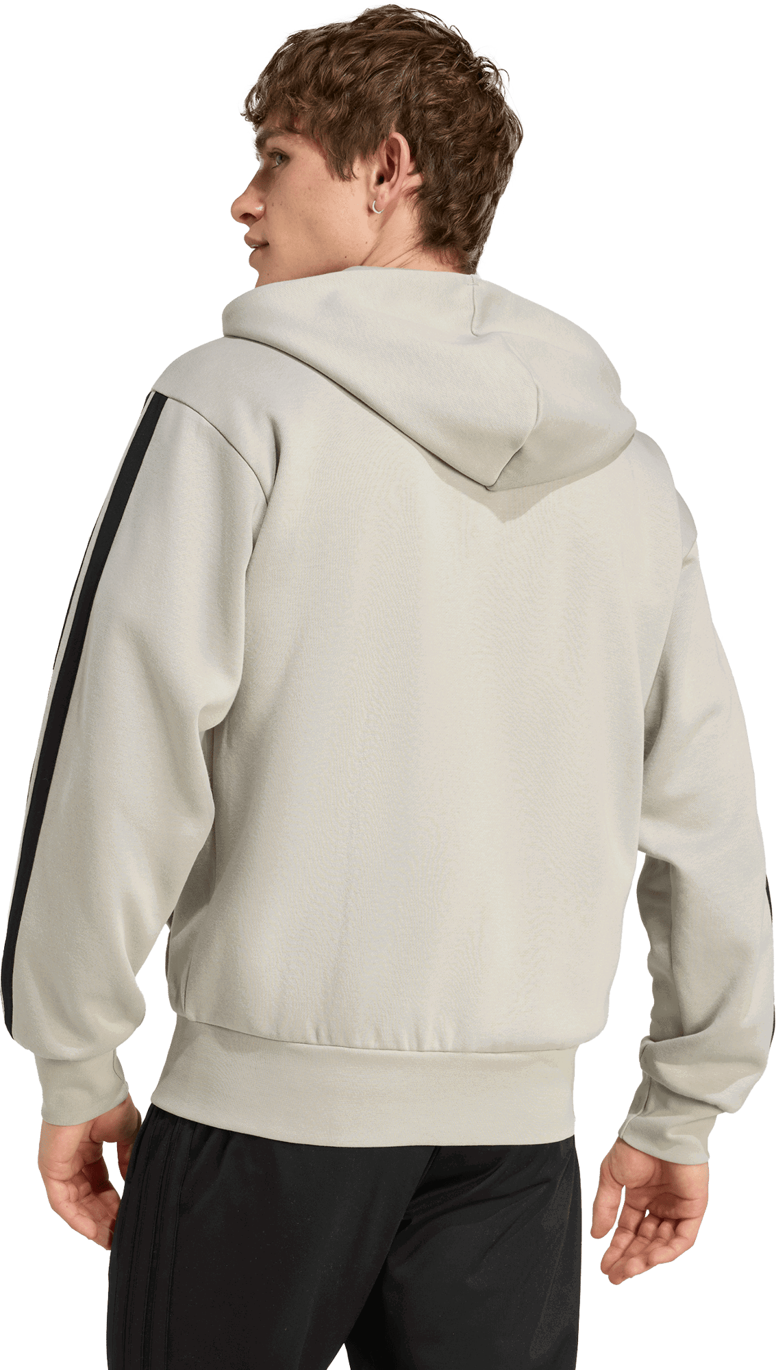 Mikina adidas Performance Sportswear Essentials Three Stripes Full-Zip Fleece Hoodie Béžová | jx0747, 1
