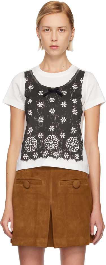 Tričko Marc Jacobs Marc Jacobs Trompe L'Oeil Eyelet Slim T-shirt Biela | 2F5RTP081C26, 0