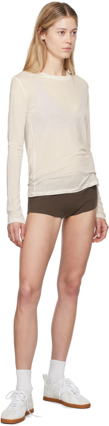Tričko Baserange Off-White Bamboo Lyocell Long Sleeve T-Shirt Béžová | TOLS-BL-000, 3