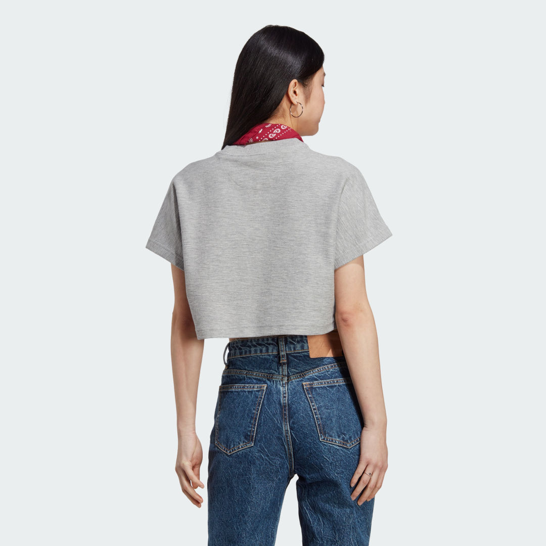 Crop Top adidas Performance Cropped Terry Top Šedá | HZ1606, 1