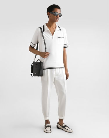 Polo tričko Dolce & Gabbana Dolce & Gabbana Silk Piqué Polo Shirt Biela | GXZ74ZJBSLUW0800, 1