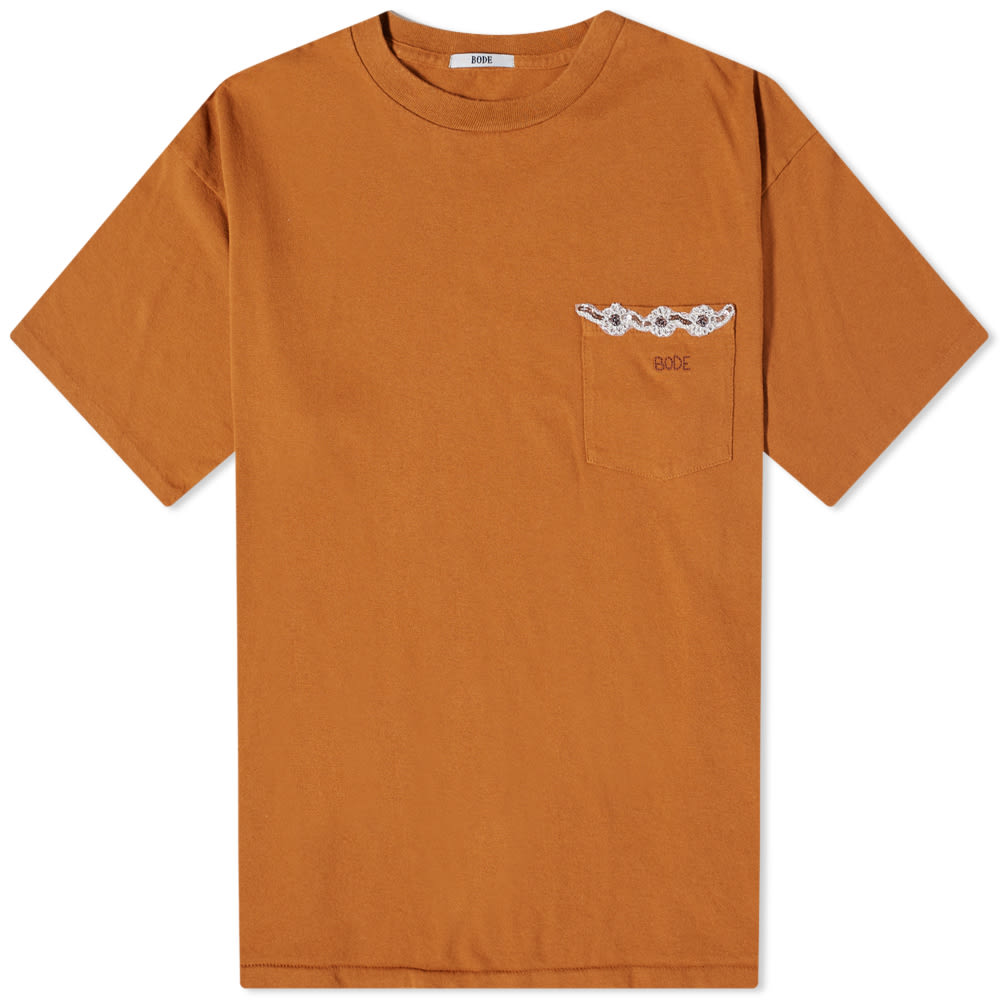 Tričko Bode Beaded Fleur Pocket Tee Béžová | MRCS000014-BRN, 0