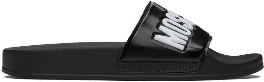 Tenisky a topánky Moschino Black Rubber Pool Slides Čierna | MB28022G1LG10000, 0