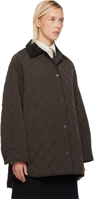Bunda Max Mara Pepato Quilted Jacket with Corduroy Collar Navy | 2525496102600, 4