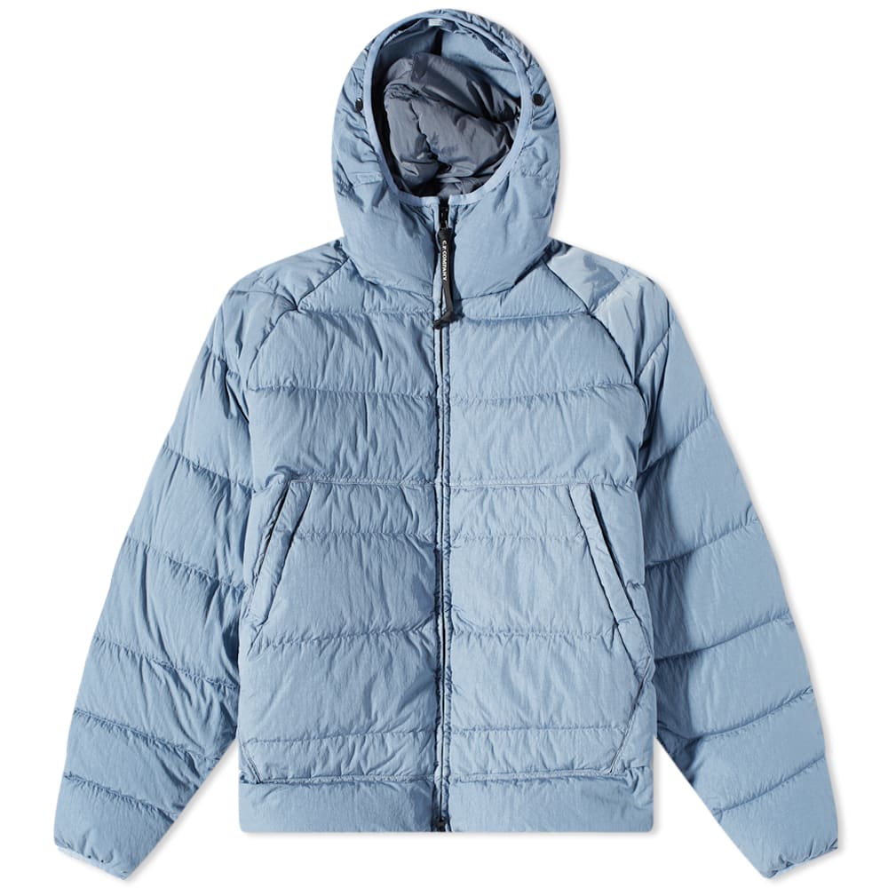 Prešívaná bunda C.P. Company Chrome-R Hooded Garment Dyed Down Jacket Infinity Modrá | 13CMOW027A-006369G-843, 0
