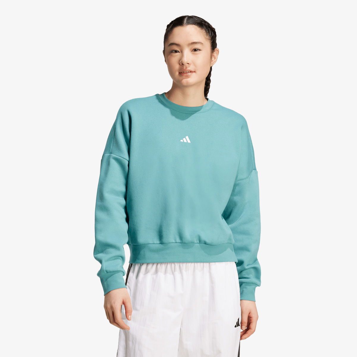 Mikina adidas Originals FC Cropped Sweatshirt Tyrkysová | JV7299, 1