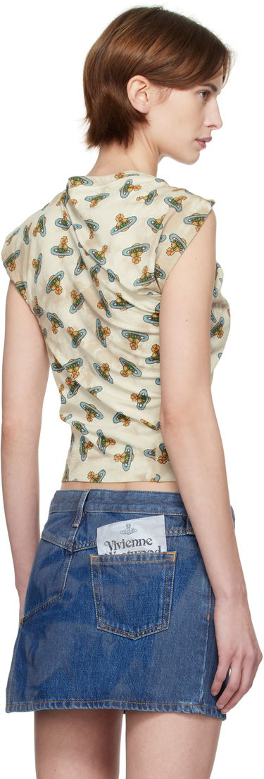 Crop Top Vivienne Westwood Vivienne Westwood Hebo Orb Print T-Shirt Béžová | 1504000A-J008V-, 2