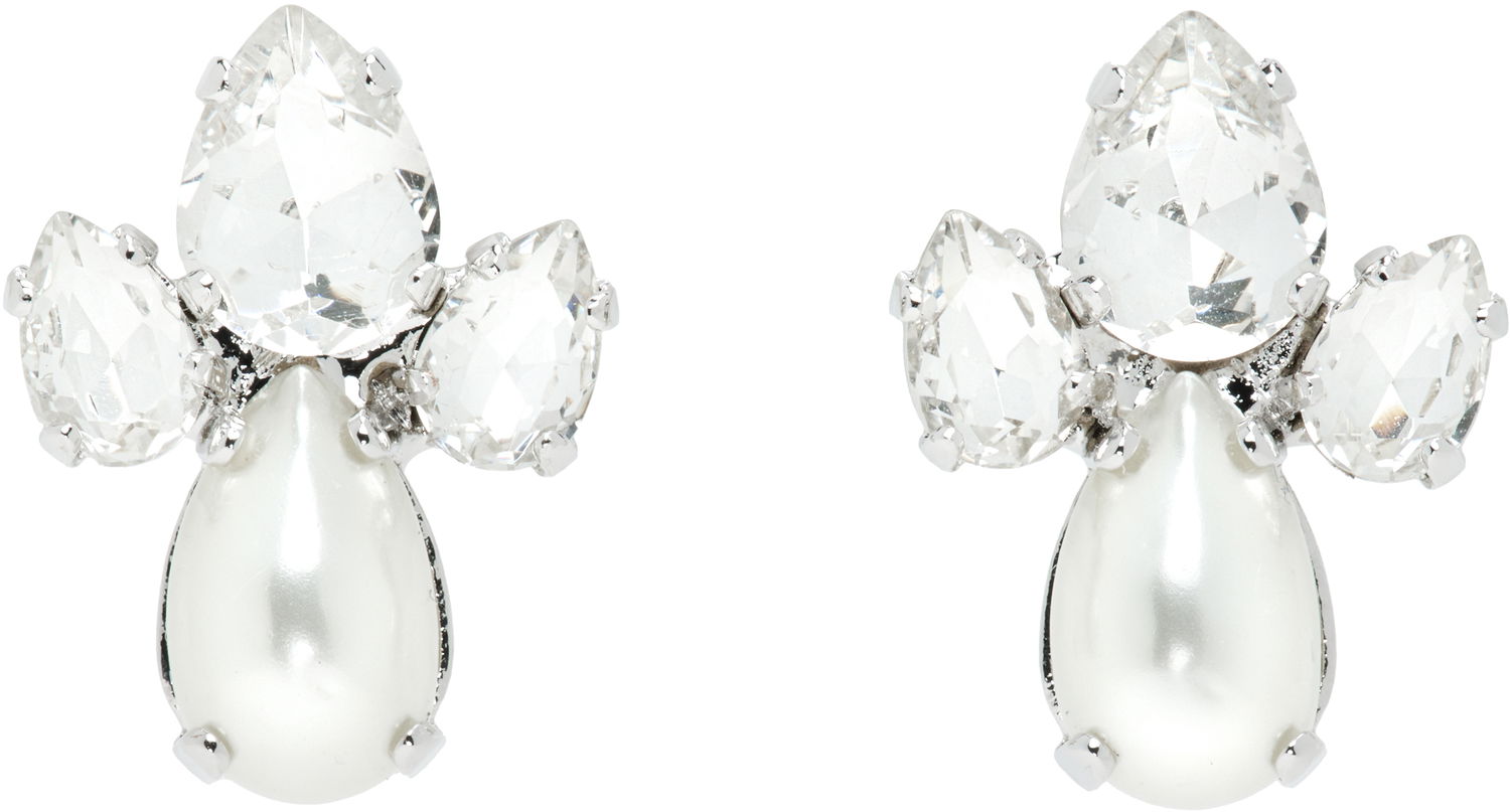 Náušnice Simone Rocha Simone Rocha Victorian Faux-Pearl & Crystal Floret Stud Earrings Biela | ERG536 0906, 0
