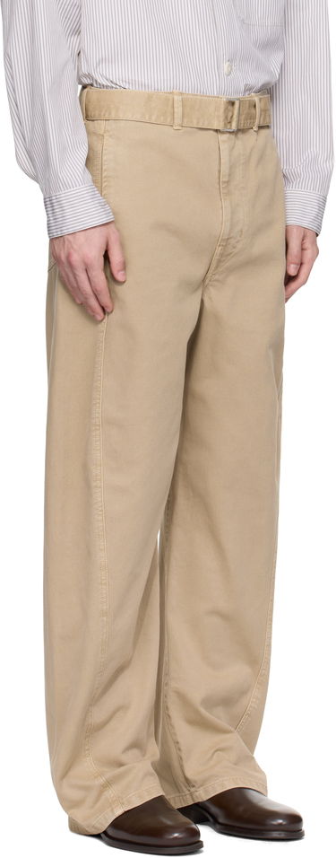 Nohavice LEMAIRE Lemaire Twisted Belted Pants Béžová | PA326 LD1042, 4