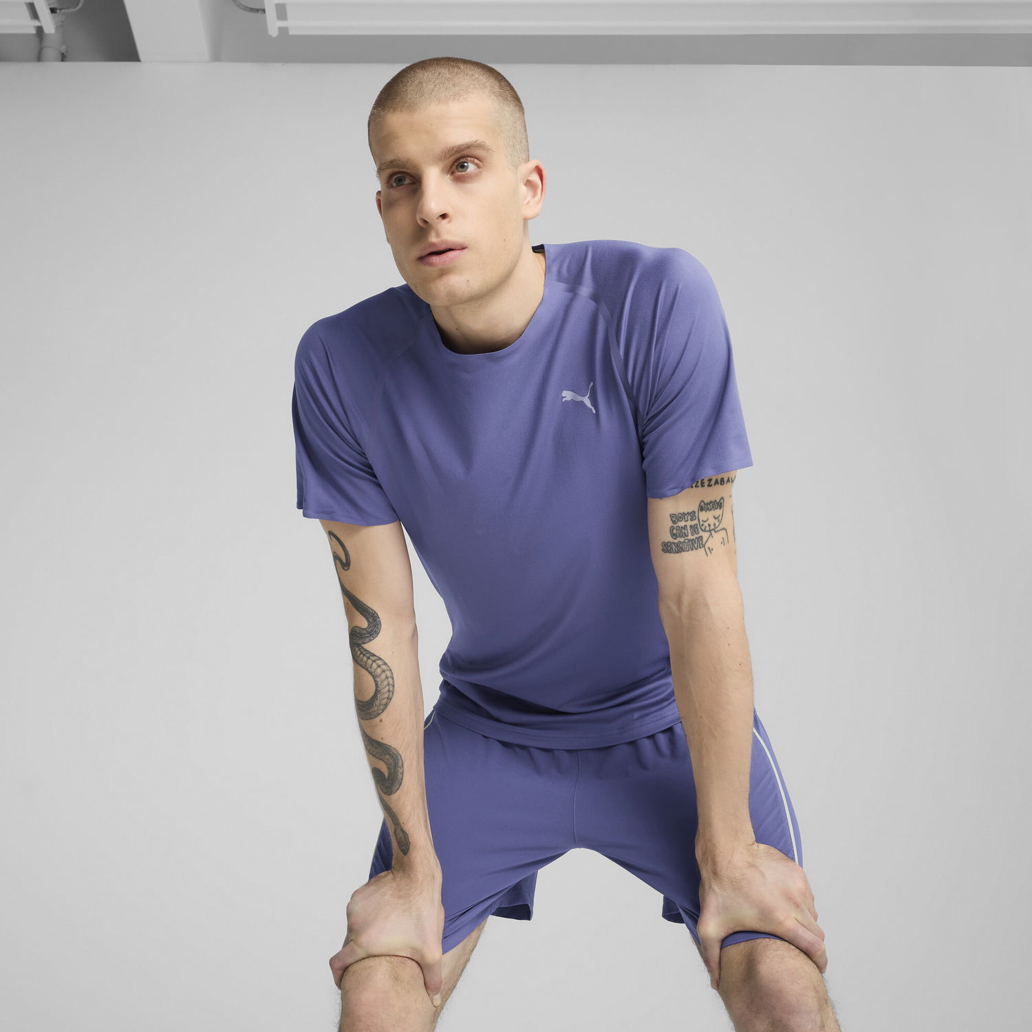 Tričko Puma CLOUDSPUN Men's Running T-Shirt Fialová | 526629_46, 0