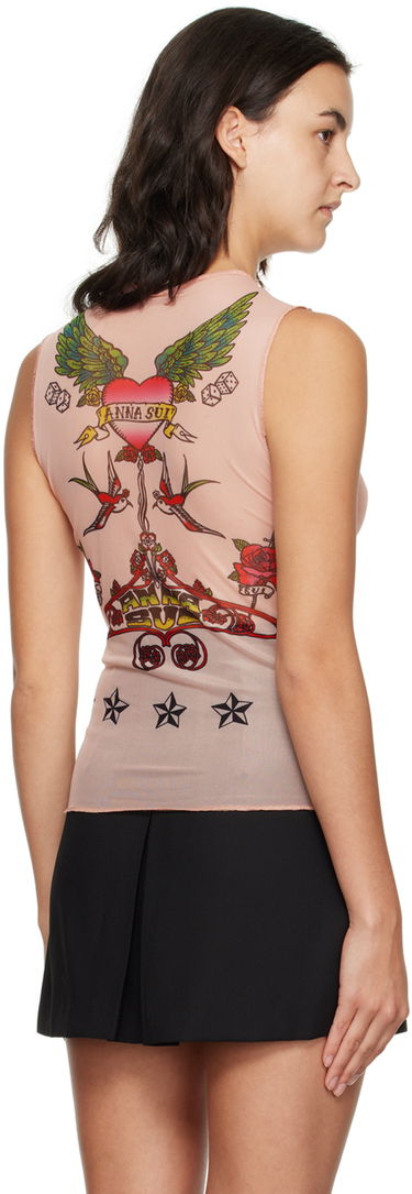 Tielko Anna Sui Anna Sui Tattoo Mesh Tank Top Ružová | 723020, 2