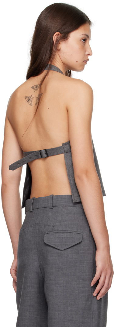 Tielko WARDROBE.NYC WARDROBE.NYC Halter Neck Sleeveless Top Šedá | W1058F24FL, 2