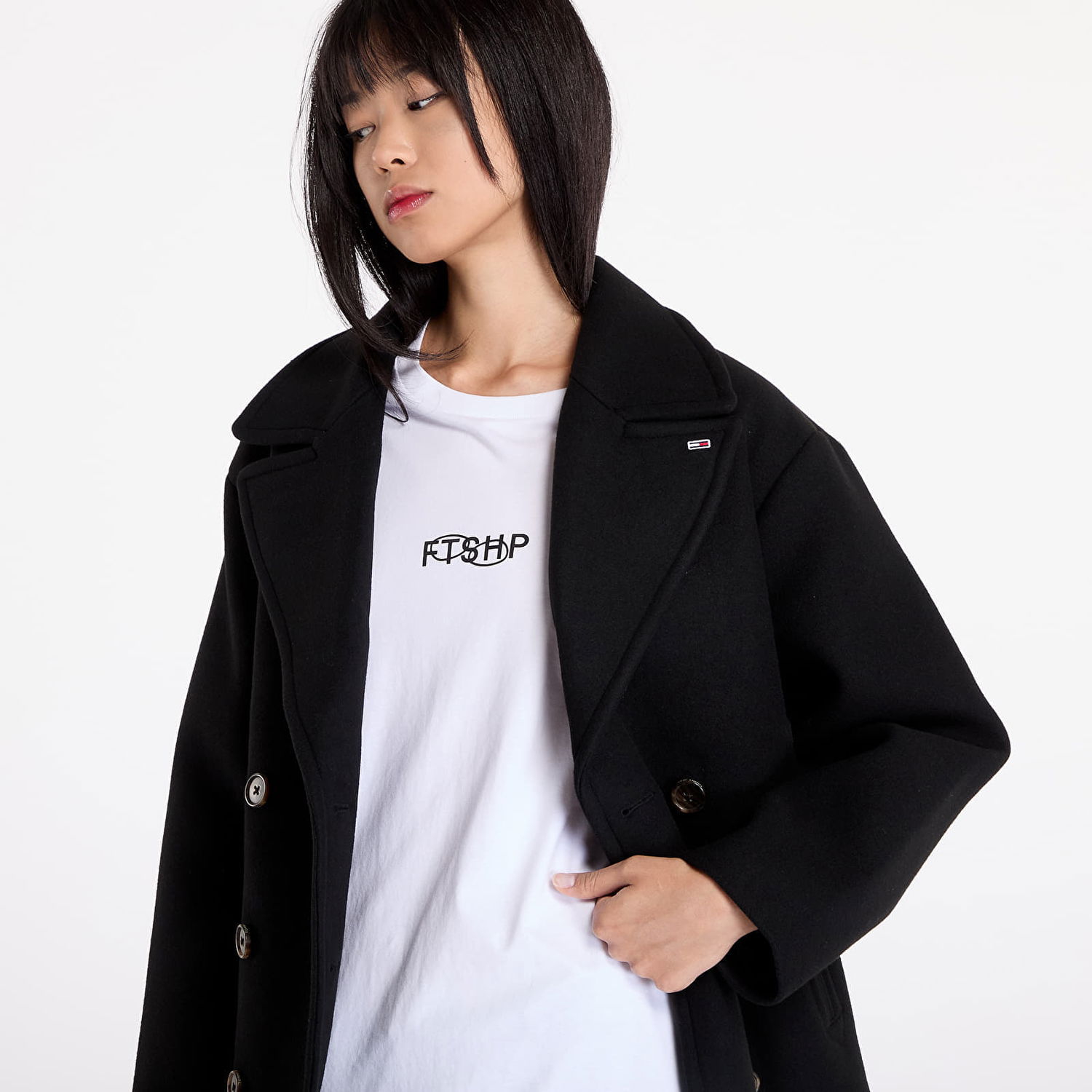 Džínsy Tommy Hilfiger Coat Tommy Jeans Wool Peacoat Black M Čierna | DW0DW19752 BDS, 1