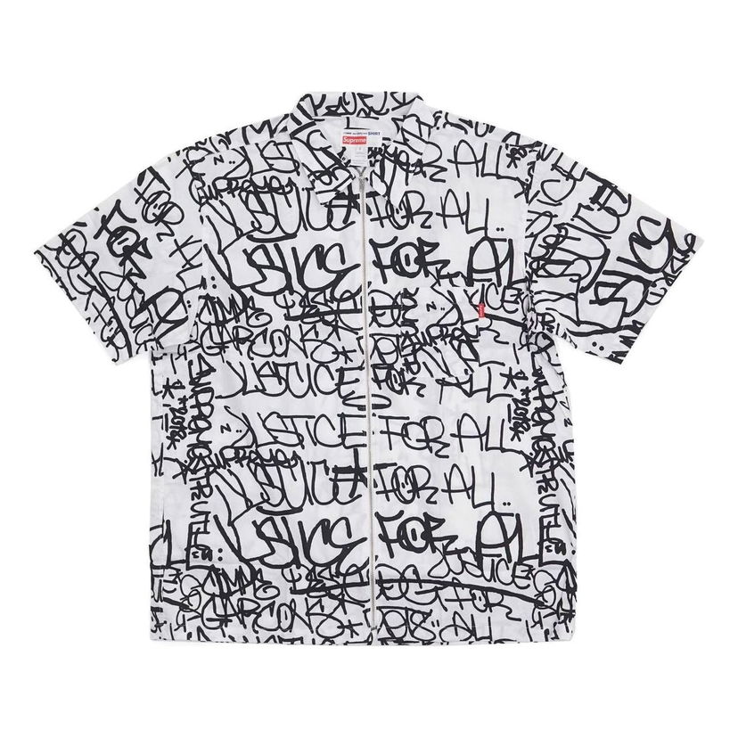 Košeľa Supreme Graphic Print Shirt by Comme des Garcons Biela | SUP-FW18-414