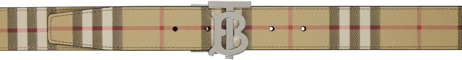 Opasok Burberry Check & Leather Reversible Belt Béžová | 8069853, 0