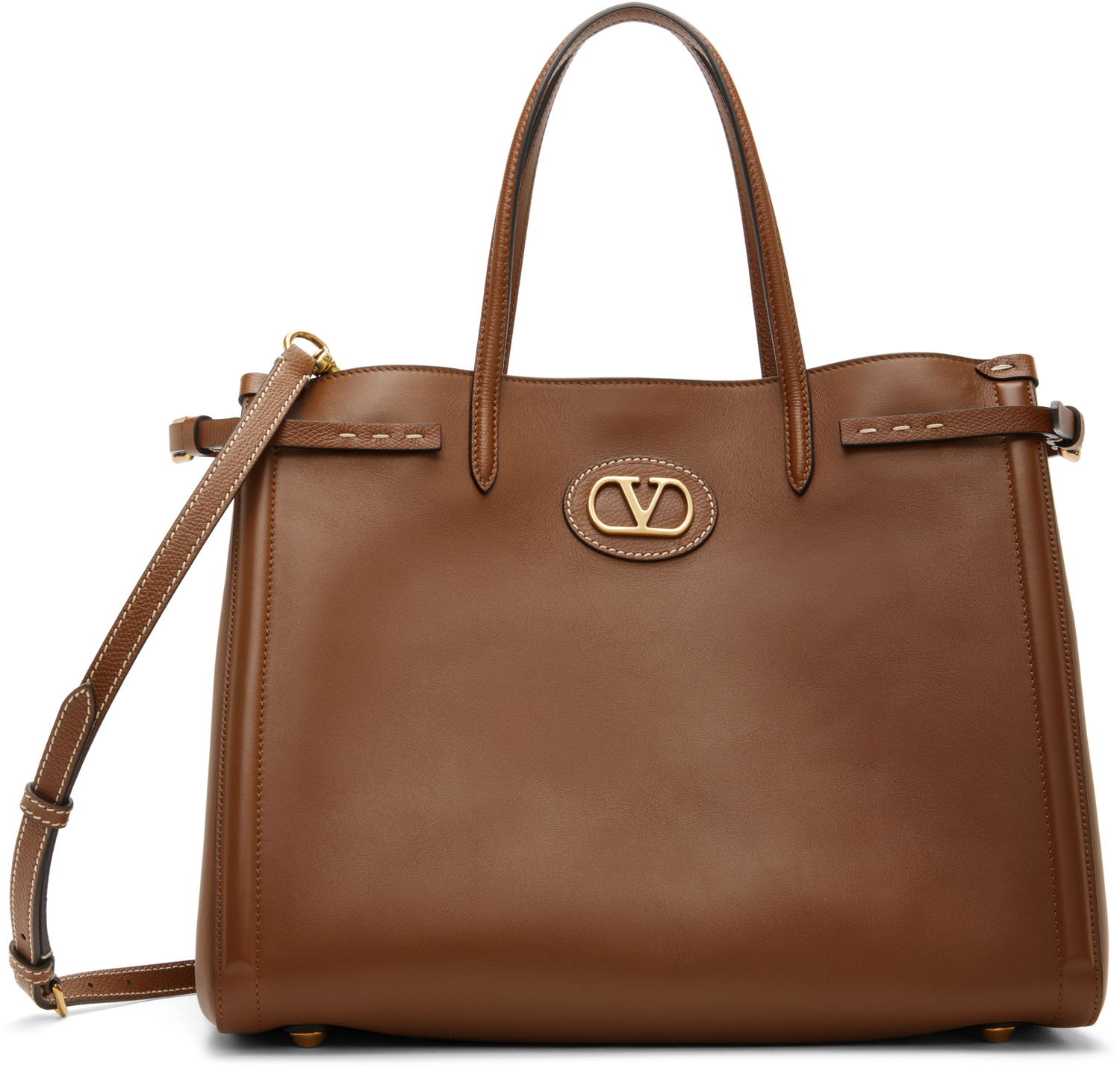 Tote bag Valentino Valentino Garavani Antibes Medium Calfskin Tote Bag Hnedá | 6Y2B0D16RBN, 0