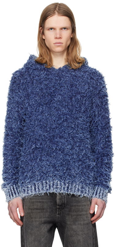 Sveter Diesel K-Dave Fuzzy Hoodie Modrá | A16568-0KNAE-8ATS, 0