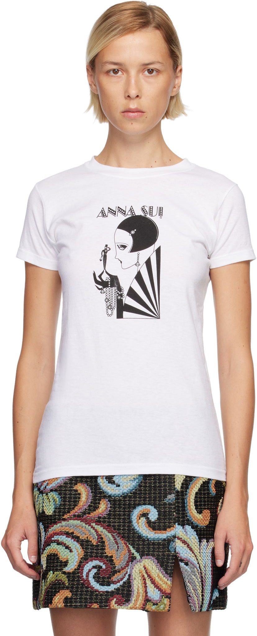 Tričko Anna Sui Anna Sui Mad Cap Heiress Graphic Baby T-shirt Biela | T625A2