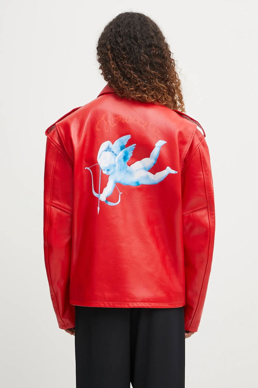 Bunda Fiorucci Fiorucci Cupid Print Aviator Jacket Červená | W02FPLJA321LE01RD01