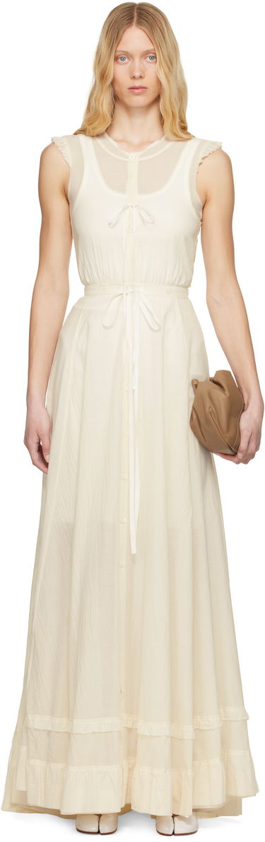 Šaty Maison Margiela MM6 Maison Margiela Cotton Voile Maxi Dress Biela | S62DG0045 M35440, 0