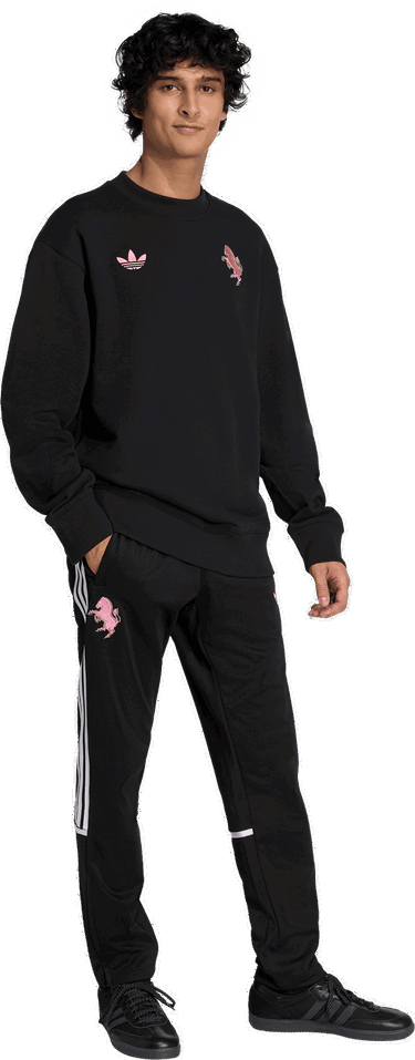 Mikina adidas Originals Originals FC Juventus Turin Lfstlr Crewneck Sweatshirt Čierna | kc7798, 4